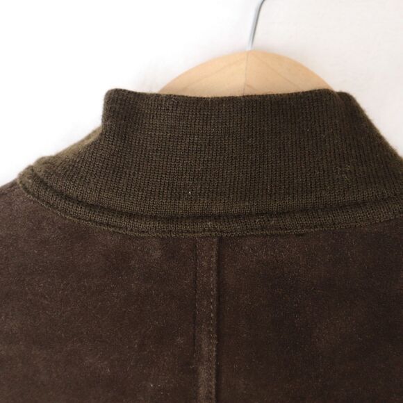 Vintage NWT Polo Ralph Lauren Men's Small Brown Suede Leather Bomber Jacket NEW - Picture 5 of 16